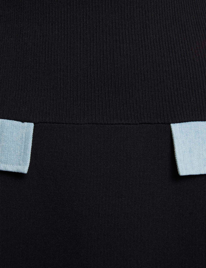 Robe tricot détails en jean