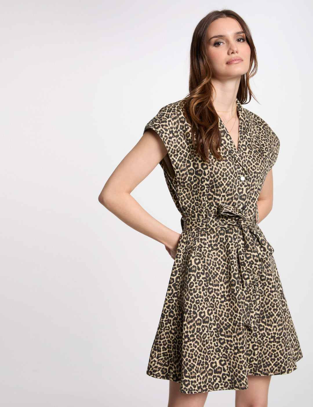 Robe courte patineuse en jean