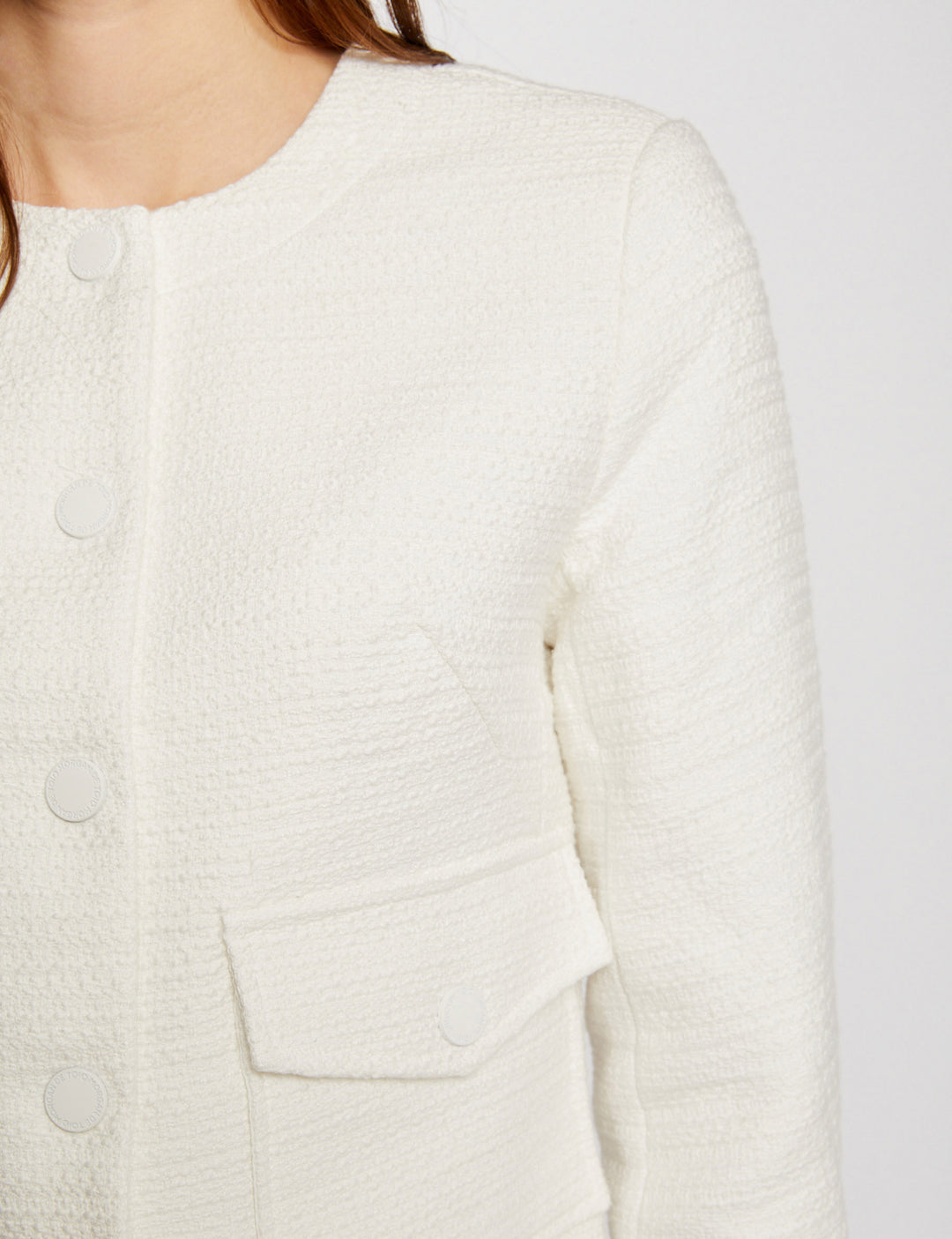 Veste courte boutonnée tweed