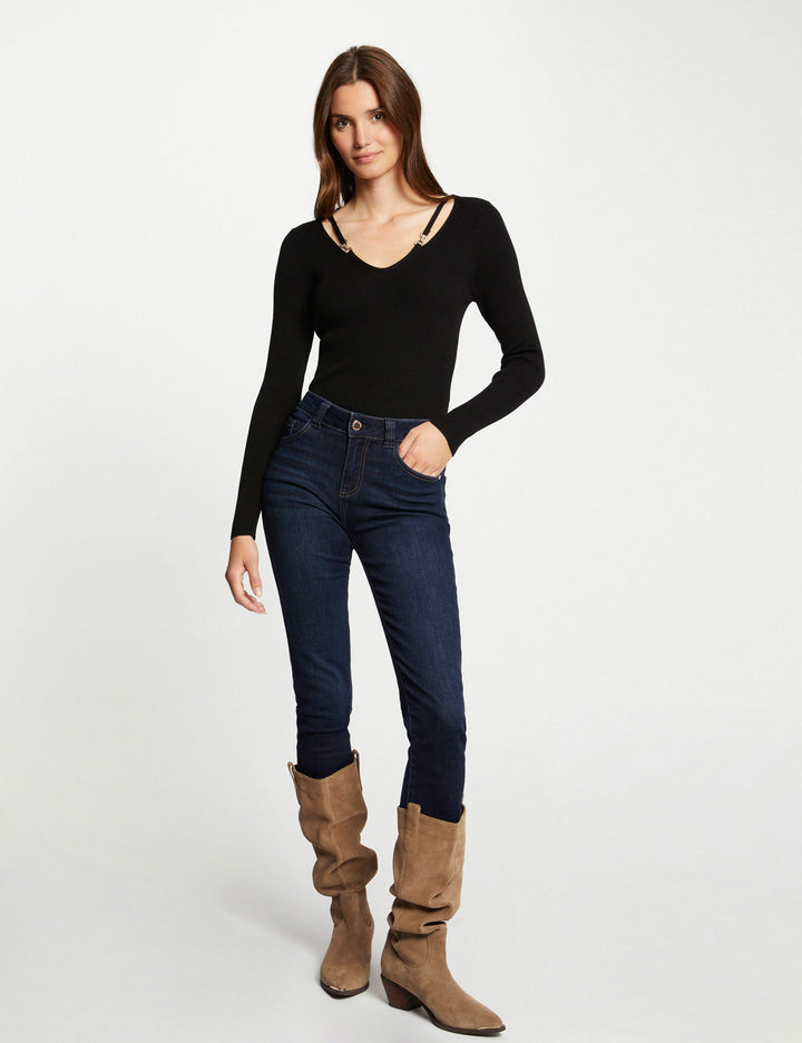 Pull manches longues avec boucles