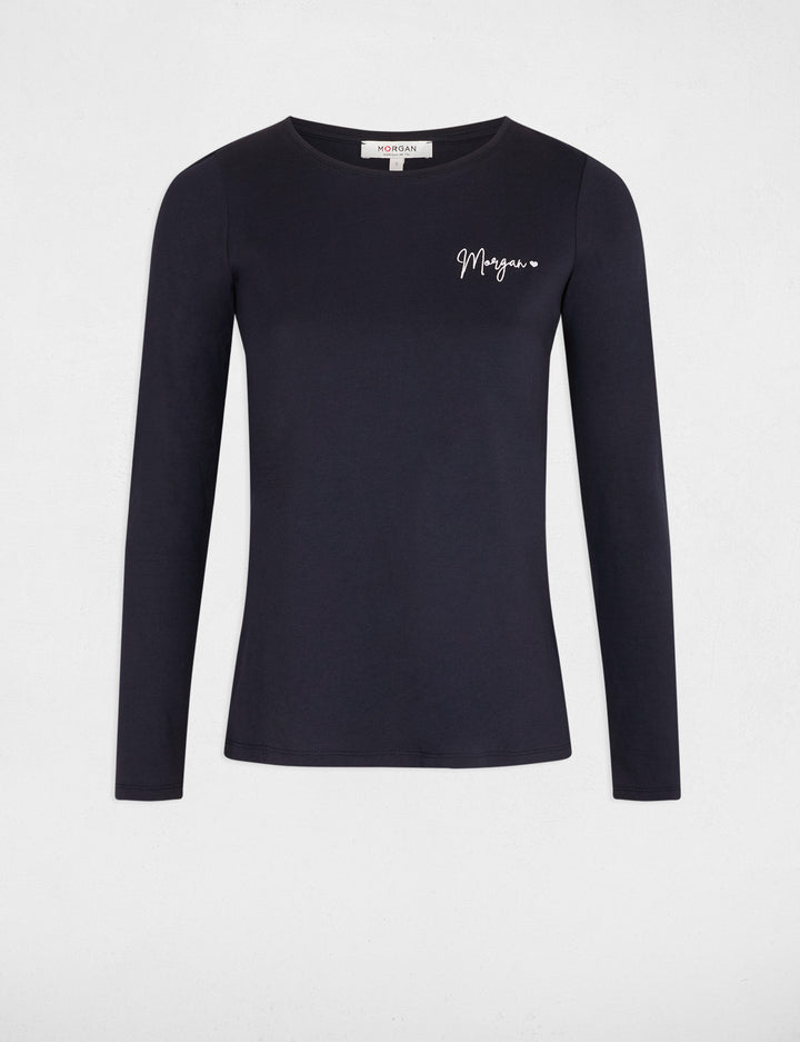 T-shirt manches 3/4 brodé