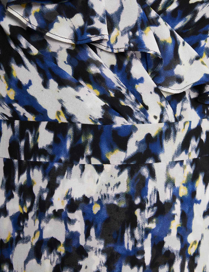 Robe longue à  volants imprimée