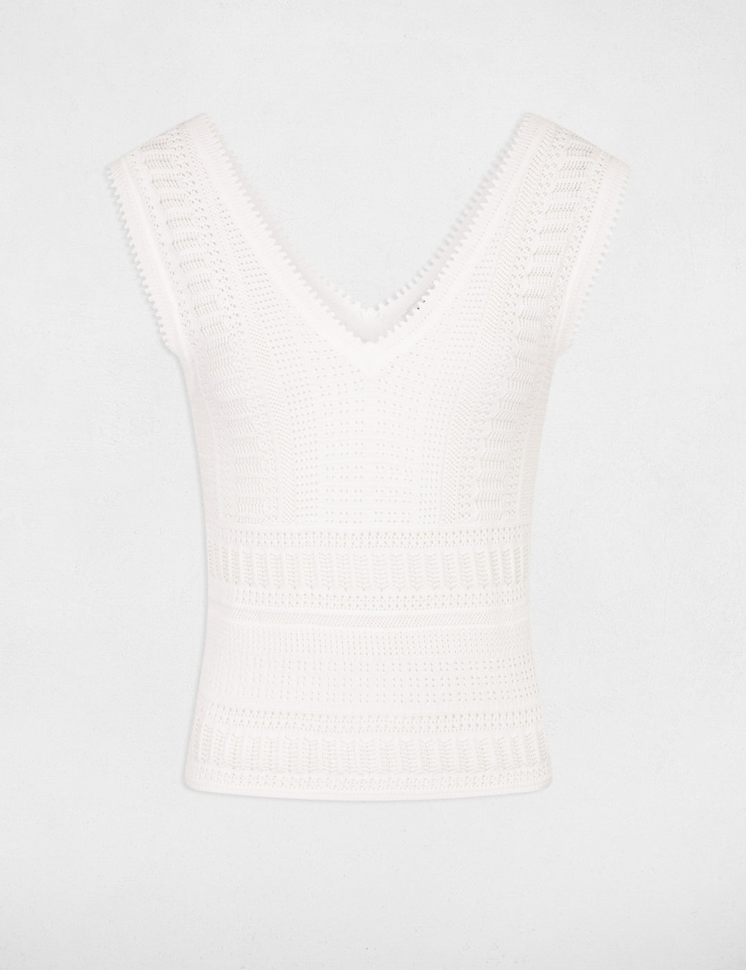 Pull sans manches ajouré