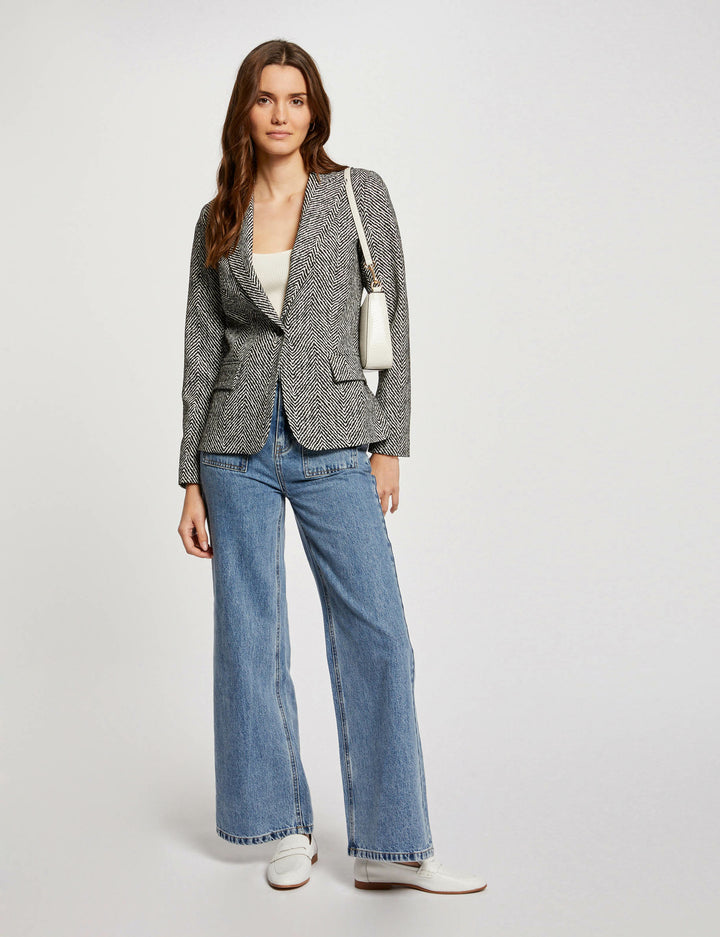 Blazer cintré imprimé chevron