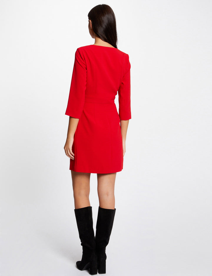 Robe portefeuille drapée manches 3/4