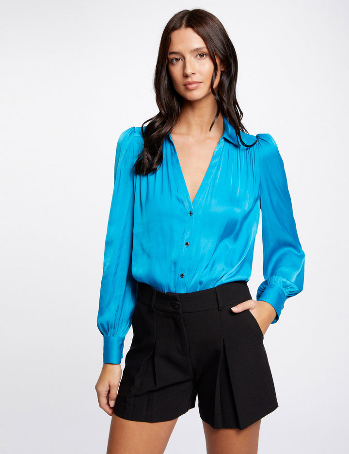 Chemise manches longues satin