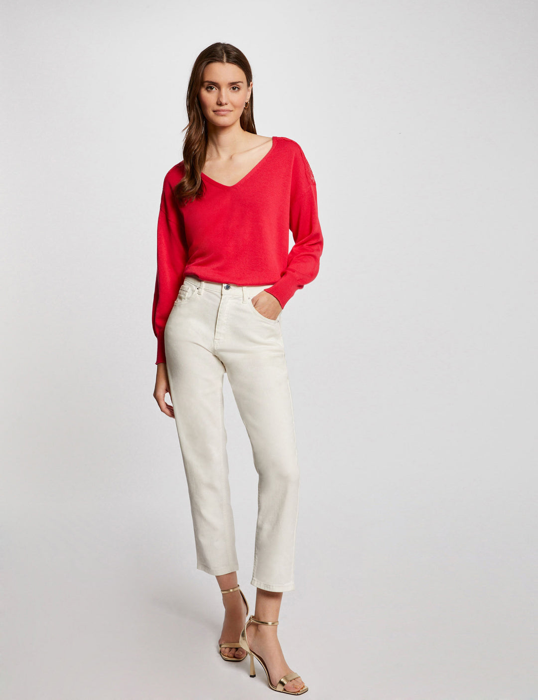 Pull col en V manches longues