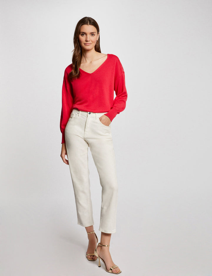 Pull col en V manches longues