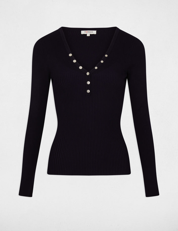 Pull manches longues avec boutons