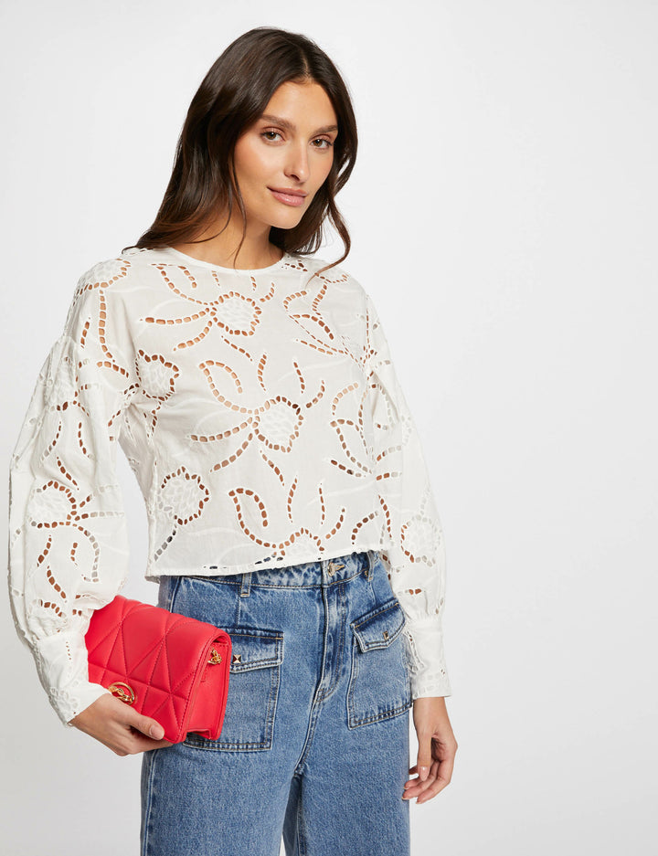 Top broderie anglaise zippé
