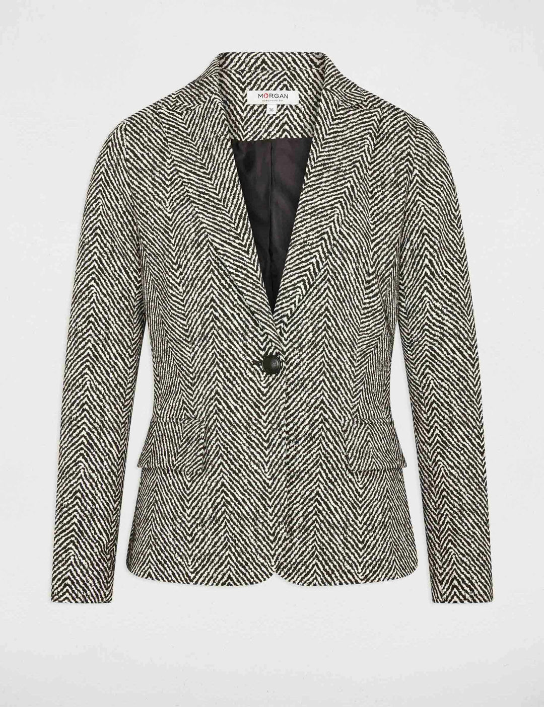 Blazer cintré imprimé chevron