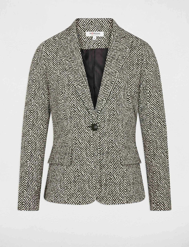 Blazer cintré imprimé chevron