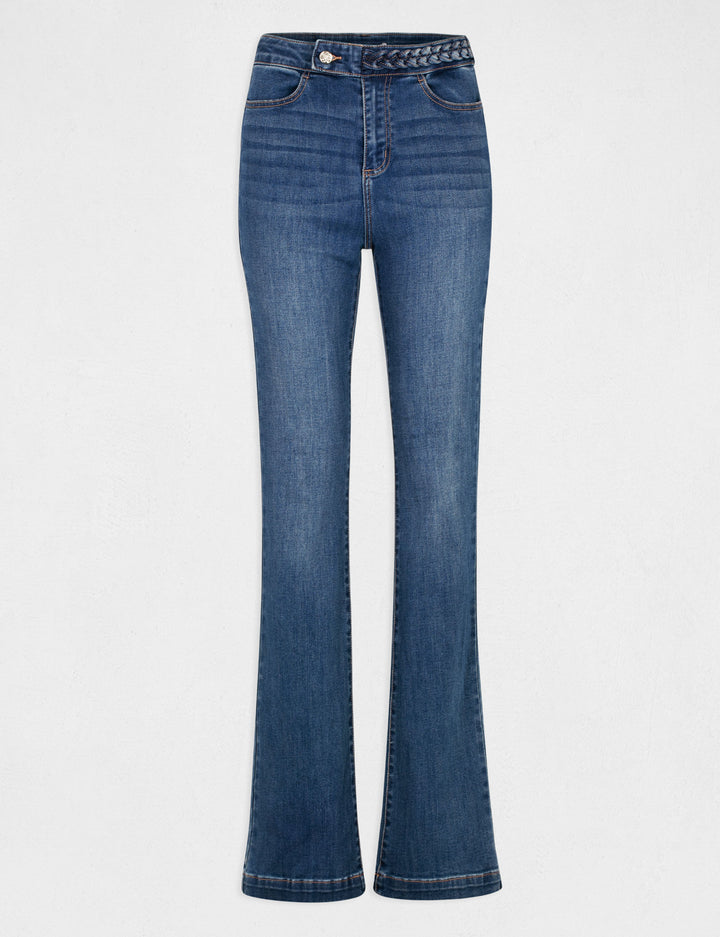 Jeans droit avec détails tressés