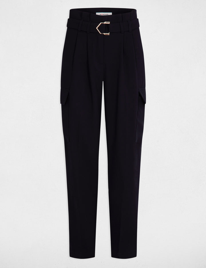 Pantalon carotte ceinturé