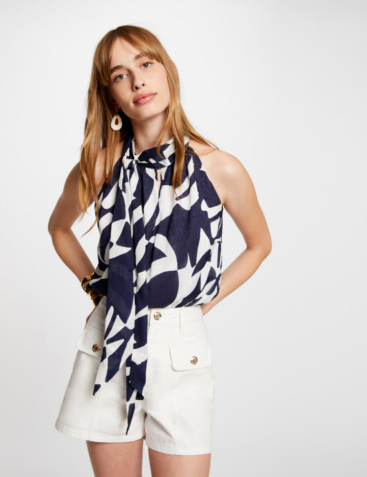 Blouse sans manches imprimée