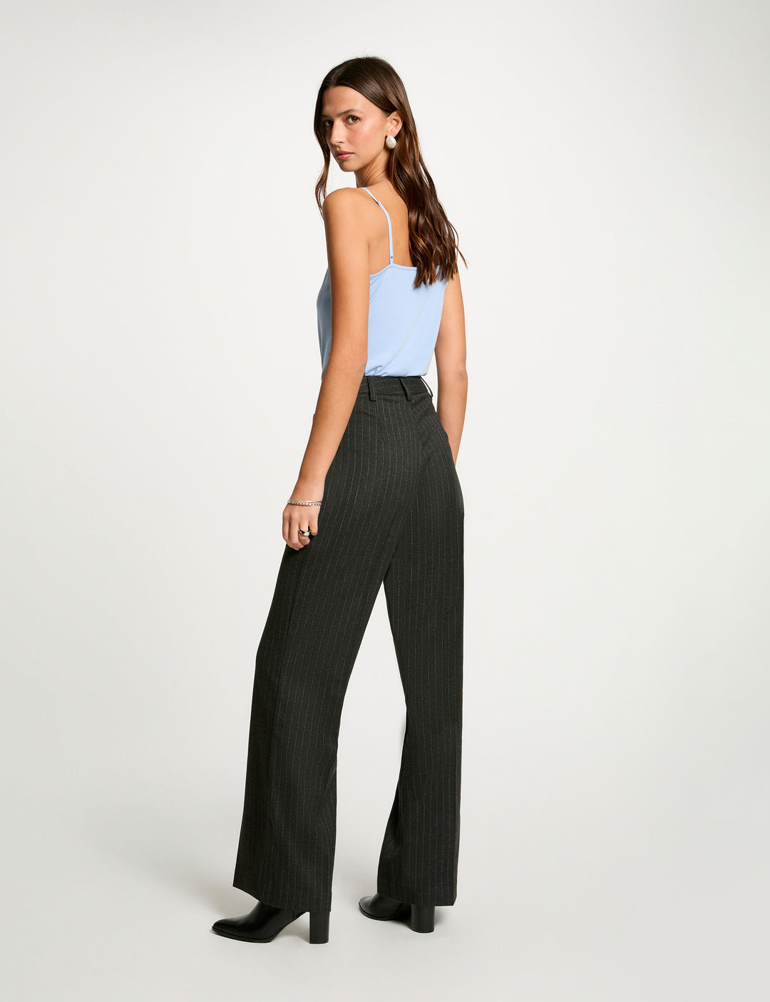 Pantalon large rayé