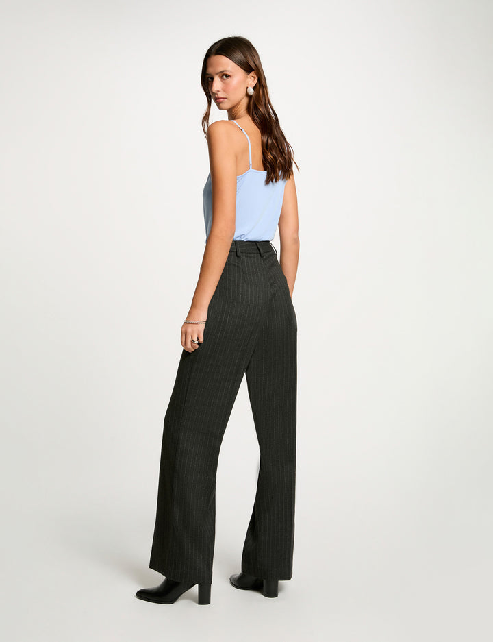 Pantalon large rayé