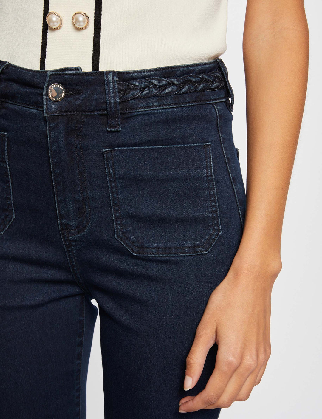 Jeans bootcut avec détails tressés