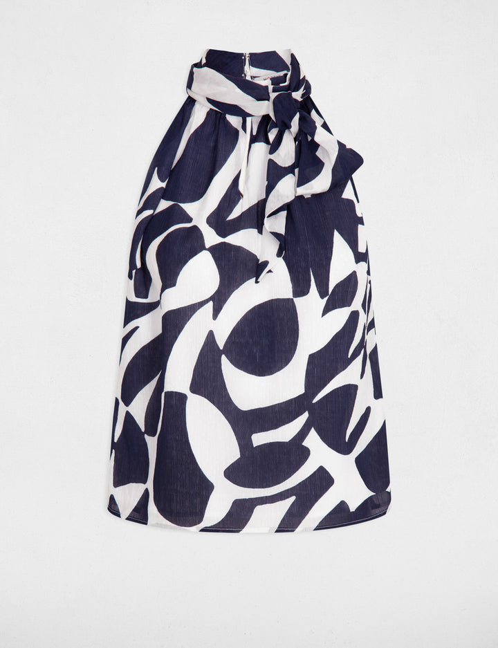 Blouse sans manches imprimée