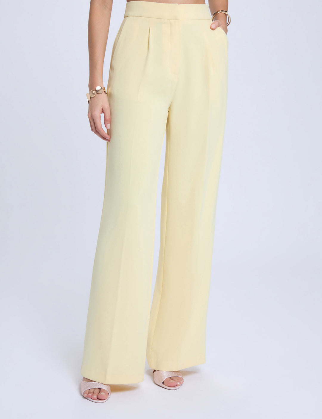 Pantalon large taille haute