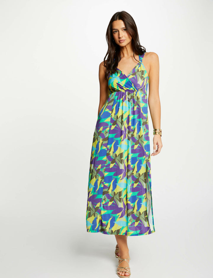 Robe longue évasée imprimée