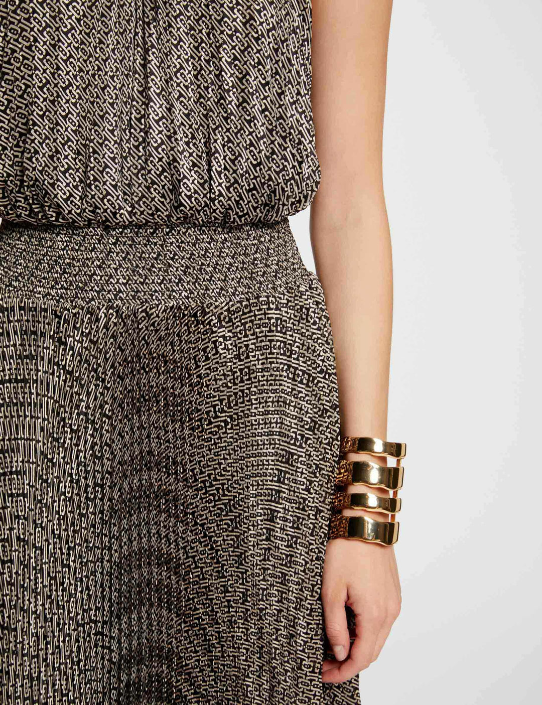 Robe longue cintrée imprimée