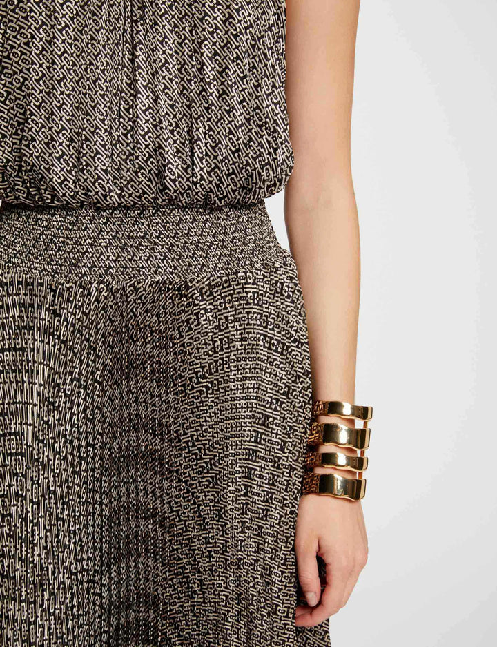 Robe longue cintrée imprimée