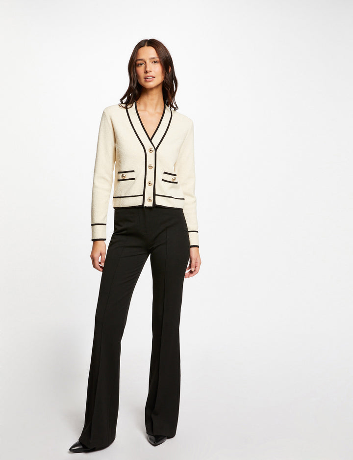 Gilet boutonné à  bandes contrastantes