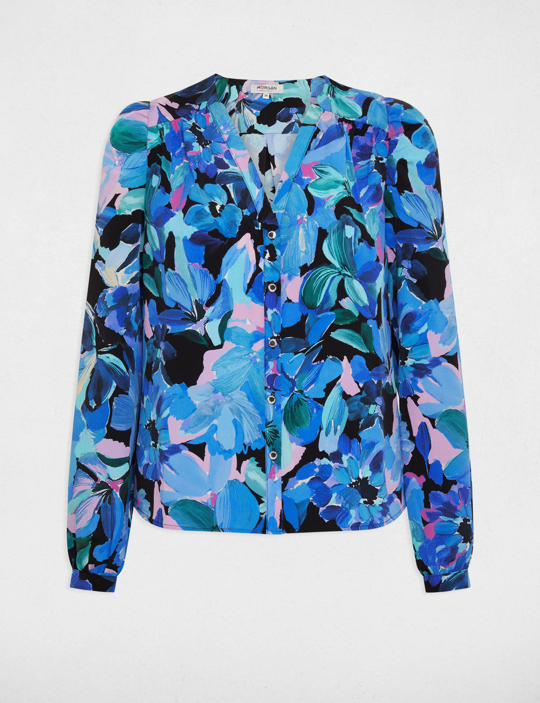 Chemise col en V imprimée
