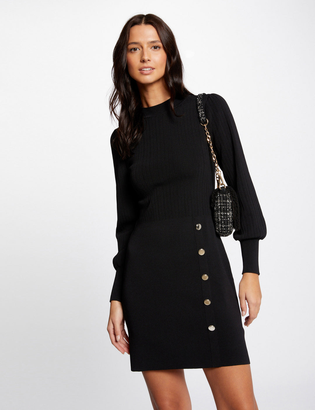 Robe pull ajustée avec boutons
