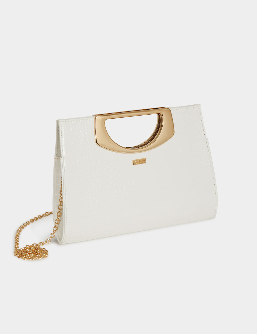 Sac pochette aspect croco