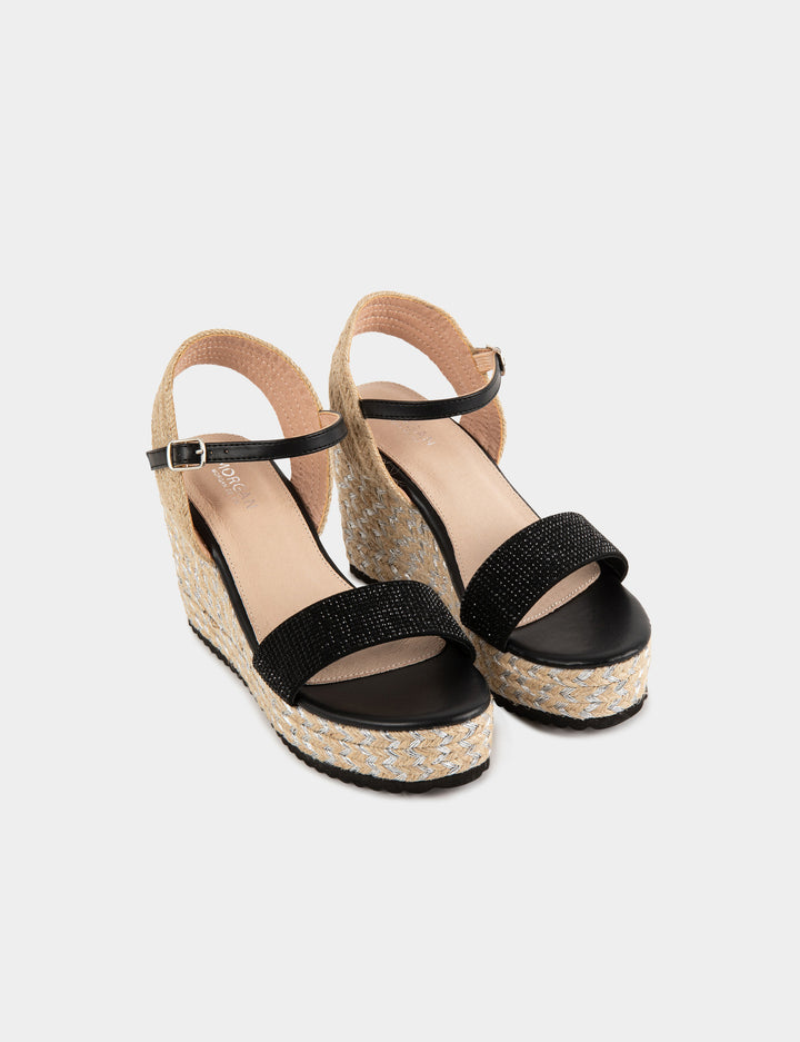 Sandales compensées à  strass