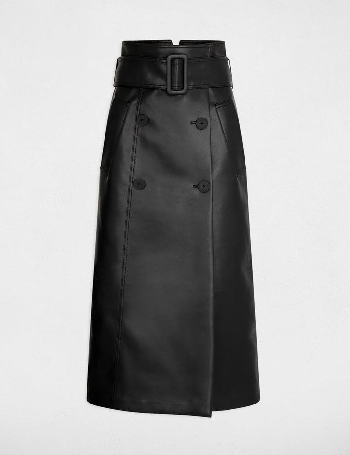 Jupe longue simili cuir