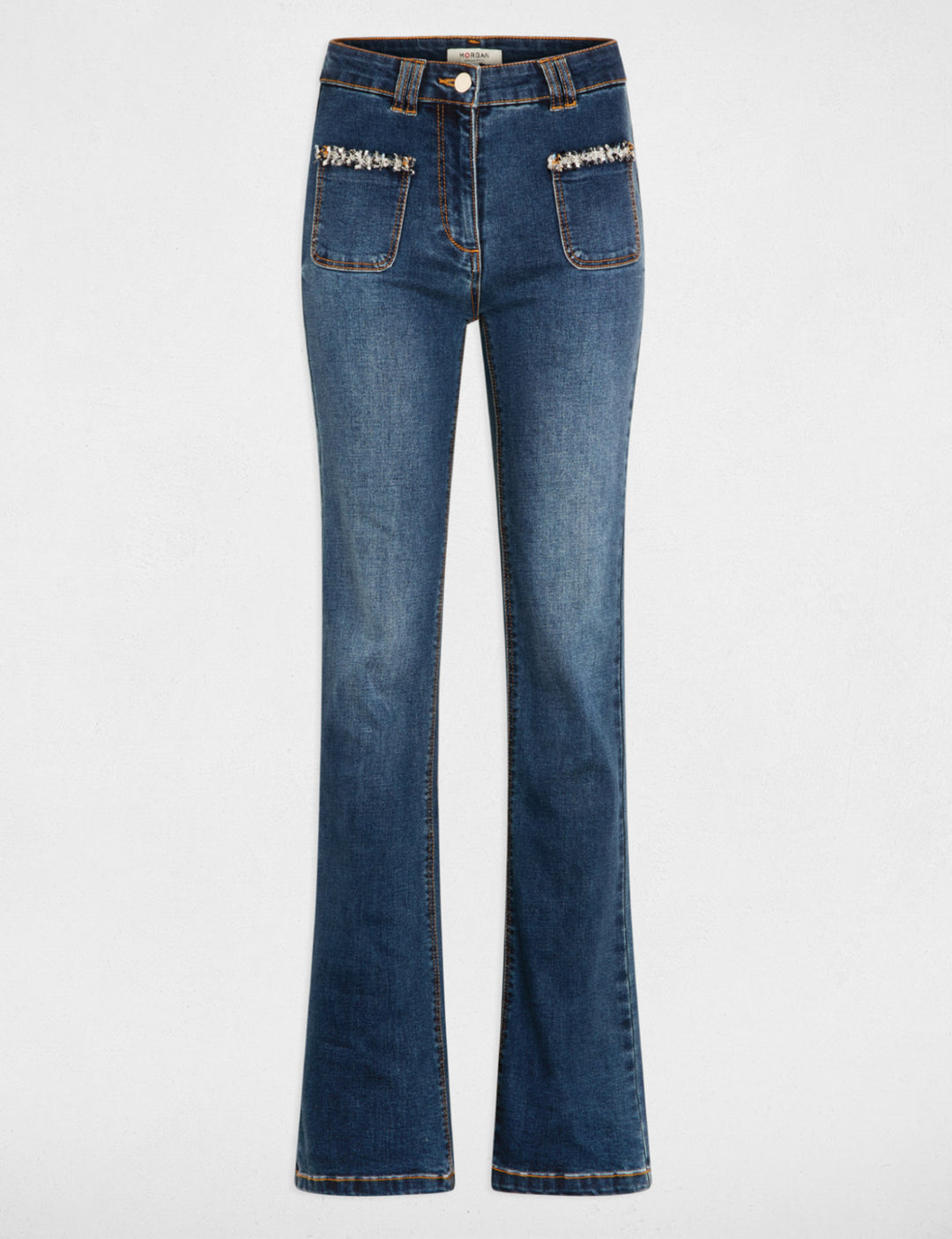 Jeans bootcut détails franges