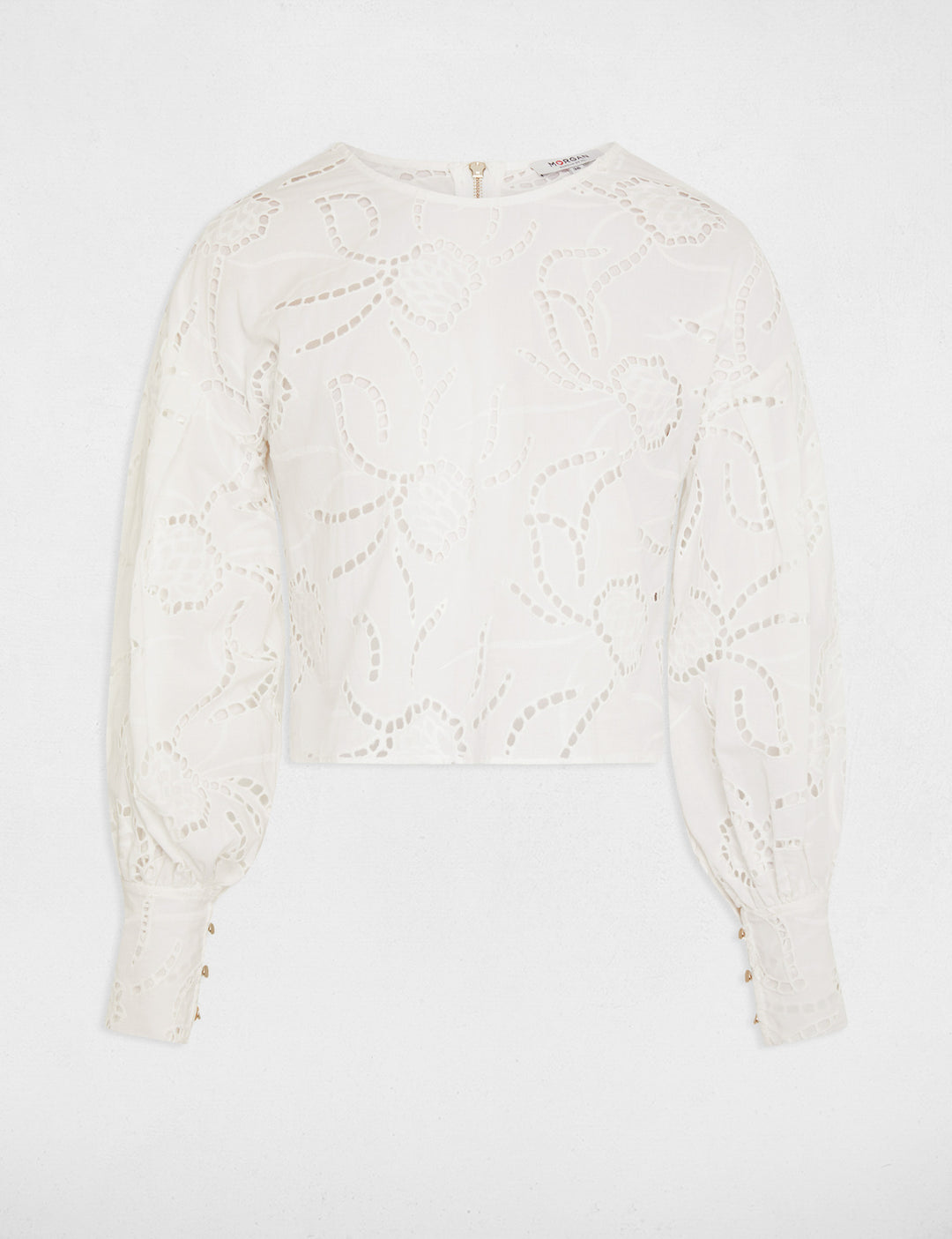 Top broderie anglaise zippé