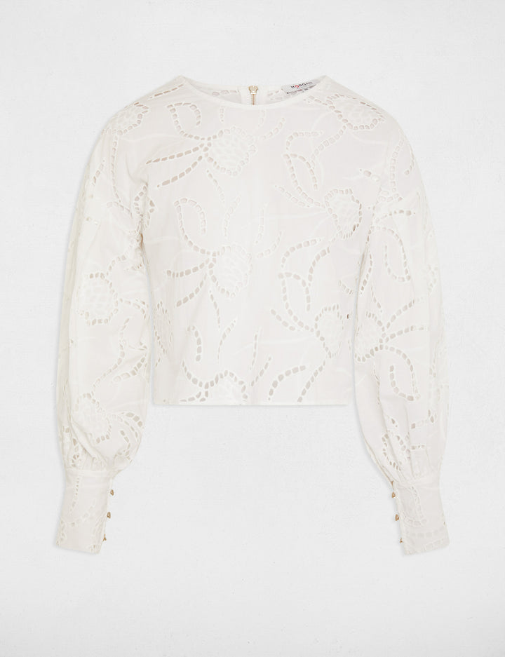 Top broderie anglaise zippé