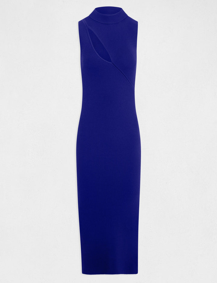 Robe pull longue ajustée avec fente
