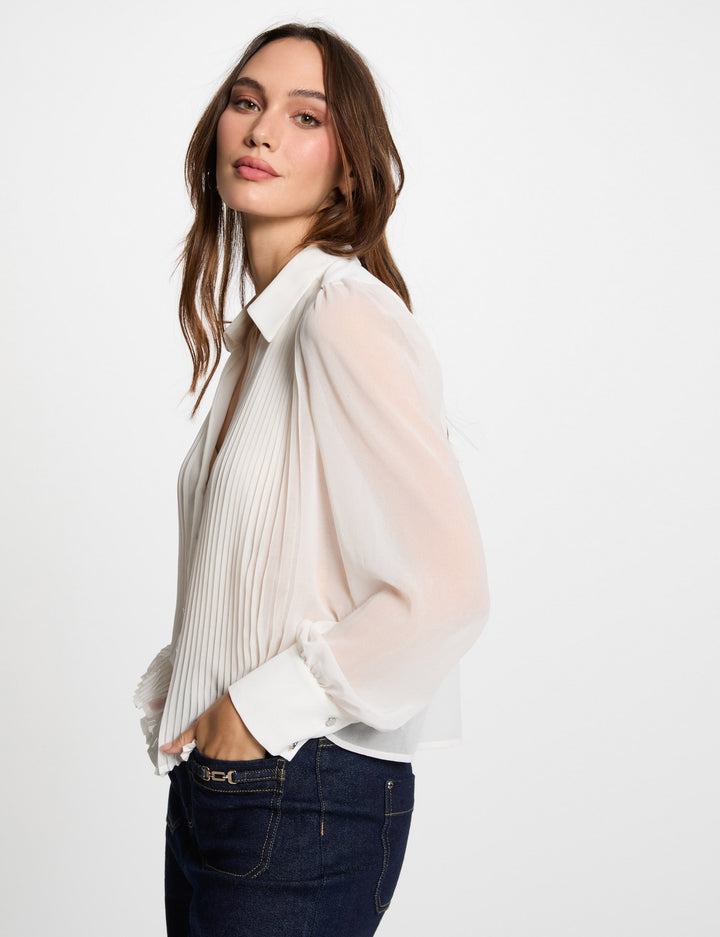 Chemise manches longues plis
