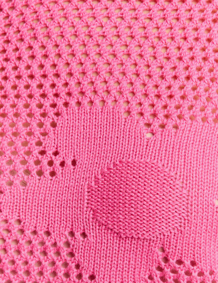 Pull col rond ajouré