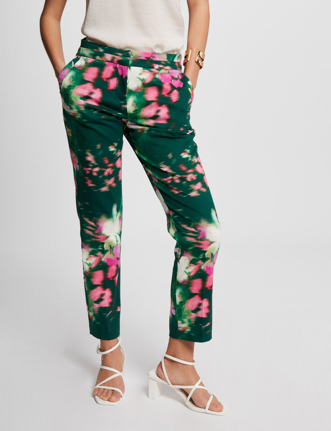 Pantalon ajusté imprimé