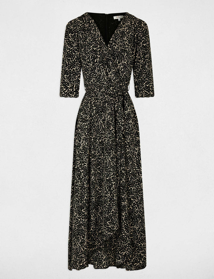Robe longue portefeuille imprimée
