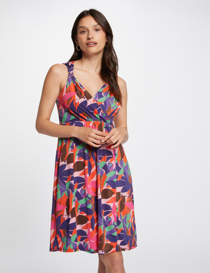 Robe courte évasée imprimée