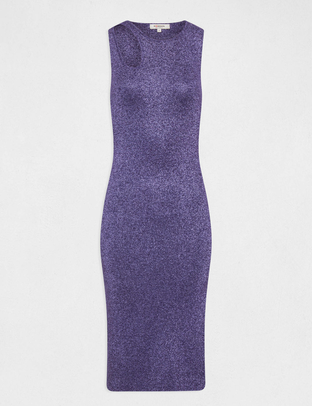 Robe pull midi ajustée fils métallisés