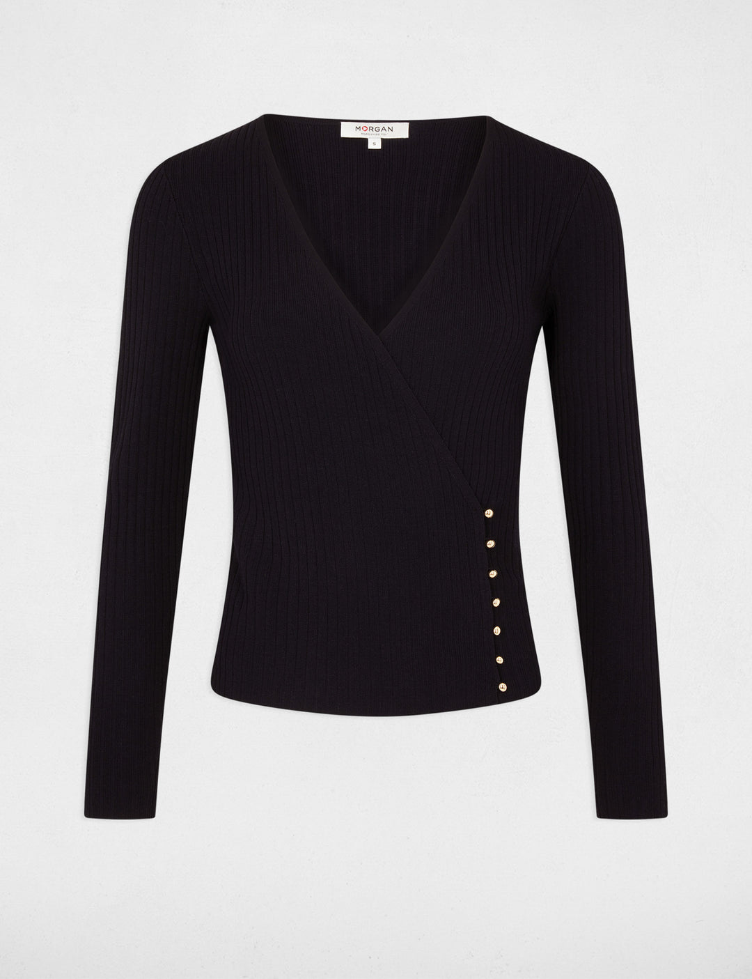 Pull manches longues col cache-coeur