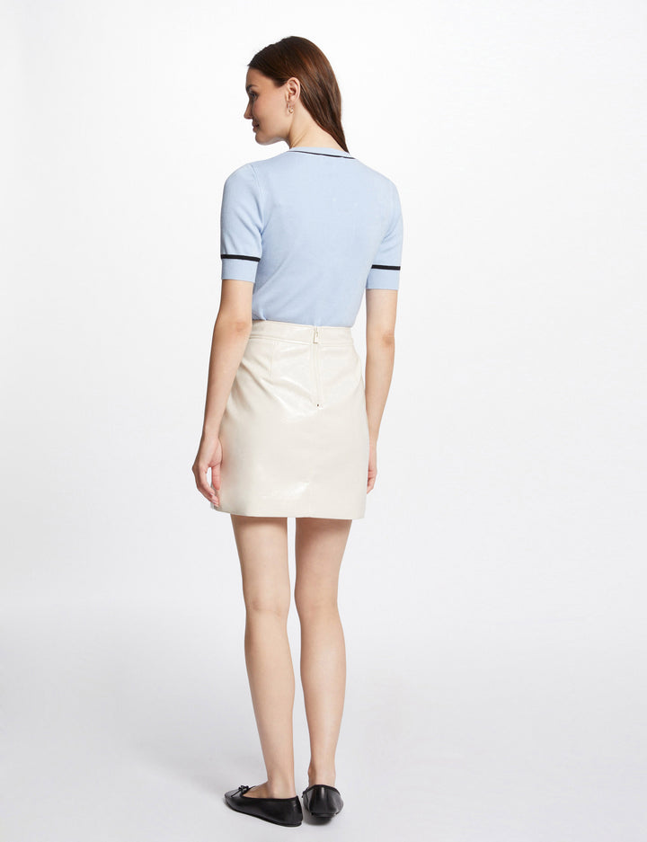 Pull col rond manches courtes