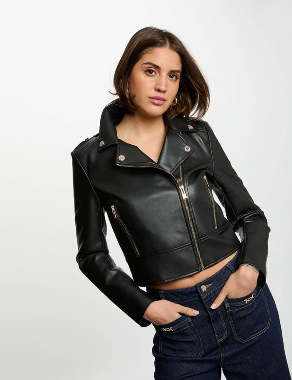 Blouson court simili cuir
