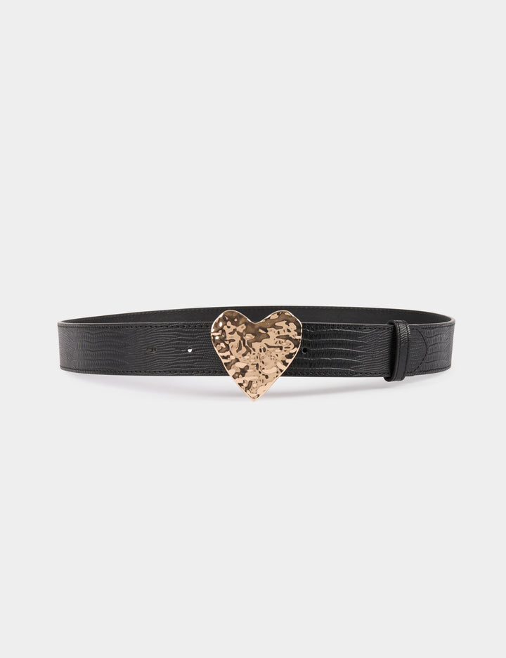 Ceinture croco boucle coeur