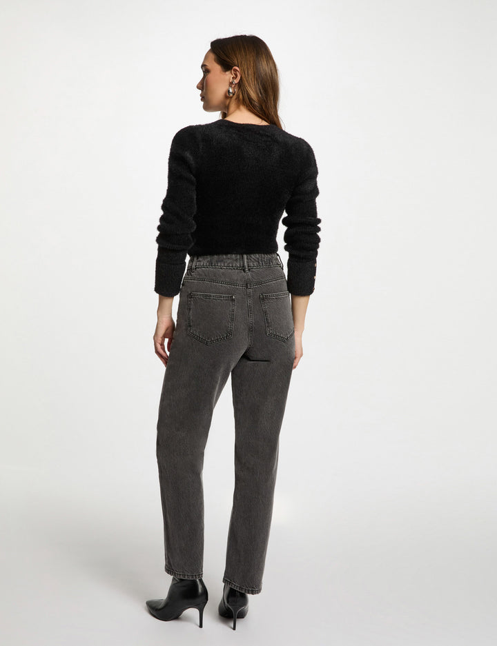 Pull manches longues maille duveteuse
