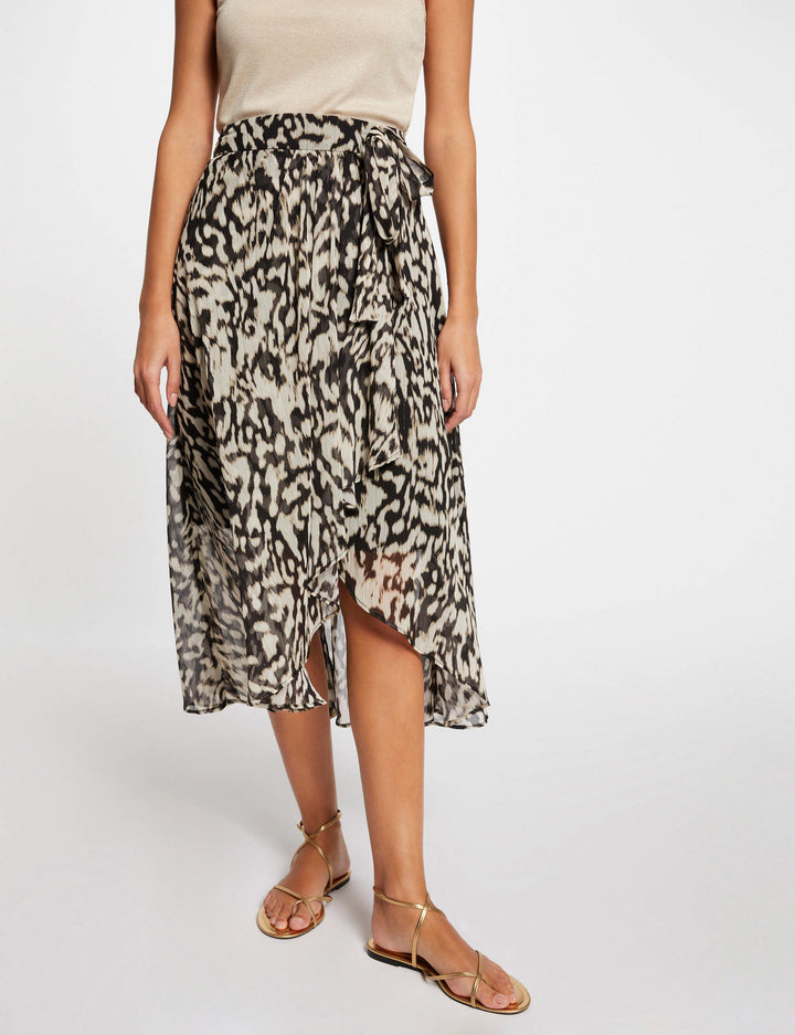 Jupe midi imprimé animalier