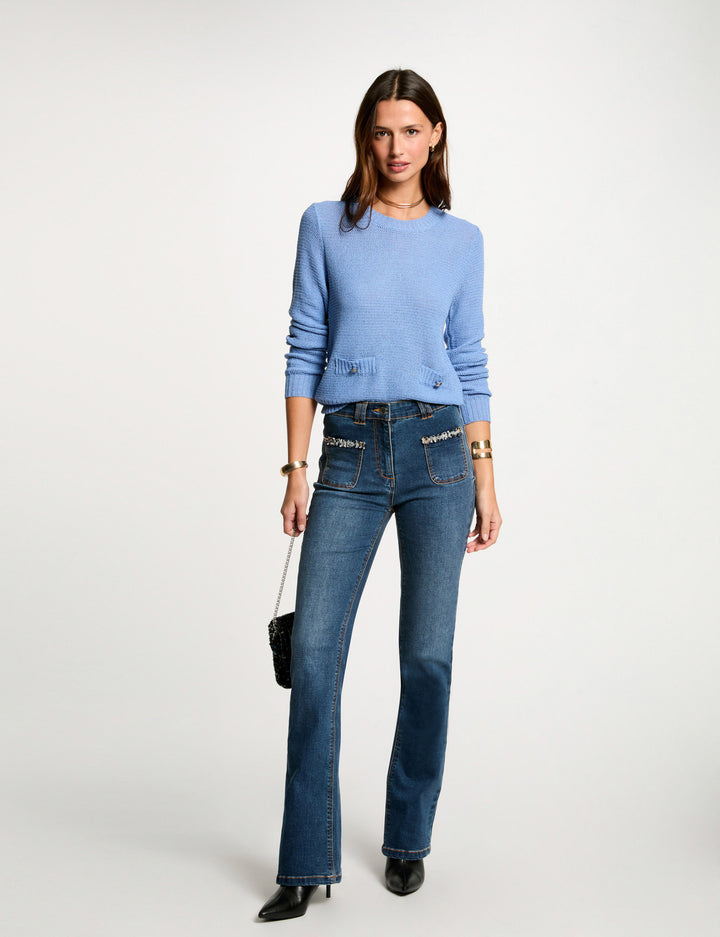 Jeans bootcut détails franges